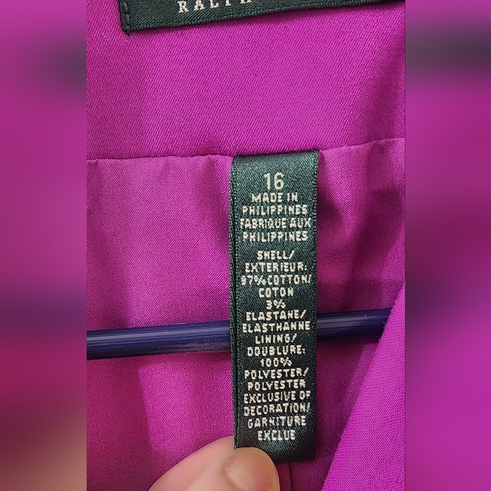 Ralph Lauren Purple Blazer, Size 16, Cotton. - Picture 4 of 10